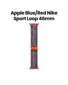 Apple Nike Sport Loop 46mm, Long-Lasting Performance, Smooth Finish Design, Comfortable Fit and Premium Style - Blue/Red - MXU43ZM/A