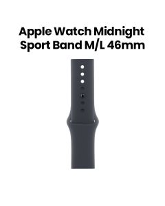 Apple Sport Band M/L 46mm, Long-Lasting Performance, Smooth Finish Design, Comfortable Fit, Easy To Install - Midnight - MYG13ZM/A
