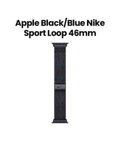 Apple Nike Sport Band 46mm, Long-Lasting Performance, Smooth Finish Design, Comfortable Fit, Easy To Install - Black/Blue - MYJD3ZM/A