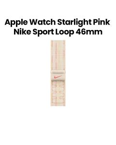 Apple Nike Sport Band 46mm, Long-Lasting Performance, Smooth Finish Design, Comfortable Fit, Easy To Install - Starlight/Pink - MYJE3ZM/A