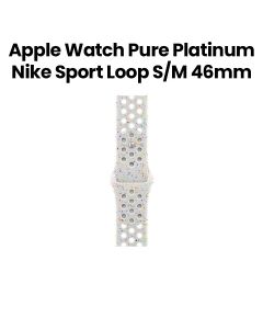 Apple Nike Sport Band S/M 46mm, Long-Lasting Performance, Smooth Finish Design, Comfortable Fit, Easy To Install - Pure Platinum - MYL43ZM/A