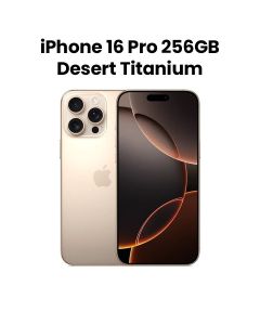 Apple iPhone 16 Pro 256GB Storage 6.3 Inch, Durable Titanium Design, Camera Control, A18 Pro Chip, Up To 27 Hours Video Playback - Desert Titanium - MYN23AE/A
