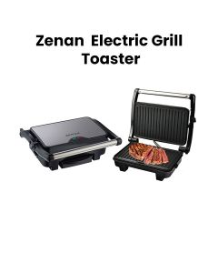 Zenan Sandwich Maker, Non-Stick Coated Plates For Effortless Cleaning, Cool Touch Handle - Black - KJ212