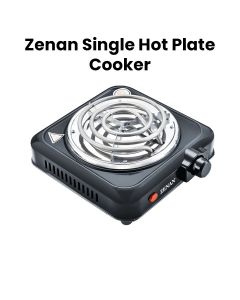 Zenan Single Hot Plate Cooker 1500W, Adjustable Temperature Control Knob, Power Indicator Light For Safety - Silver/Black - ZHP-S03S