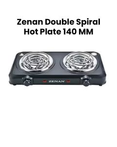 Zenan Double Hot Plate Cooker 140mm, Long Lasting Performance And Reliable Heating, Powerful Heating Elements - Silver/Black - ZHP-S06D