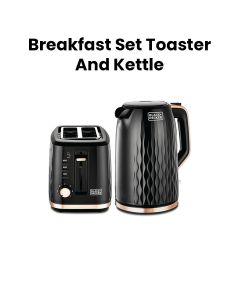 Black+Decker Breakfast Set (Toaster + Kettle) - Black | MBF90-B5