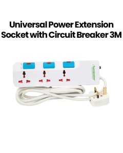 Terminator Universal Power Extension Socket with Circuit Breaker 3M White | TPB-813