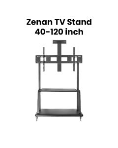 Zenan TV Stand With Wheels 40-120 Inch, Supports Up To 200Kg, Integrated Cable Management, Lockable Wheels, Durable Construction - Black - ZTS-C6900