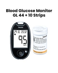 Beurer Blood Glucose Monitor + 10 Strips - Black | GL44 Qatar Edition