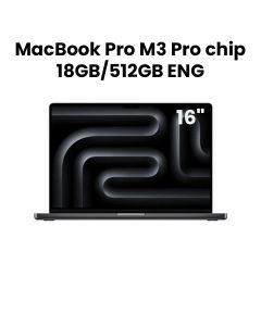 Apple MacBook Pro 18GB RAM 512GB SSD 16 Inch, M3 Pro Chip, 12-Core CPU And 18-Core GPU, Liquid Retina XDR Display - Space Black - MRW13ZS/A