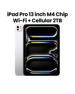 Apple Wi-Fi + Cellular iPad Pro 16GB RAM 2TB Storage 13 Inch, M4 Chip, Standard Glass, Ultra Retina XDR Display - Silver - MVY03AB/A