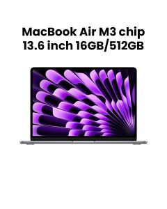 Apple MacBook Air 13.6" M3 Chip 10-Core GPU 16GB RAM 512GB SSD (English) - Space Gray | MXCR3ZS/A