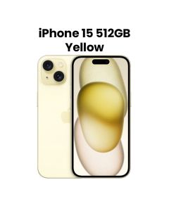 Apple iPhone 15 512GB Storage Dual Sim 6.1 Inch, Super Retina XDR Display, A16 Bionic Chip, 6‑Core CPU And 5‑Core GPU, FaceTime - Yellow - MTPF3AA/A