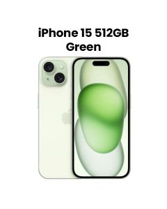 Apple iPhone 15 512GB Storage Dual Sim 6.1 Inch, Super Retina XDR Display, A16 Bionic Chip, 6‑Core CPU And 5‑Core GPU, FaceTime - Green - MTPH3AA/A