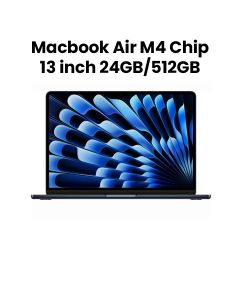Apple MacBook Air 24GB RAM 512GB SSD 13 Inch, M4 Chip, 10-Core CPU And 10-Core GPU, Liquid Retina Display - Midnight - MC6C4AB/A
