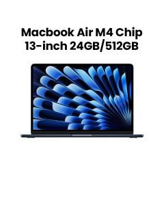 Apple MacBook Air 24GB RAM 512GB SSD 13 Inch, M4 Chip, 10-Core CPU And 10-Core GPU, Liquid Retina Display - Midnight - MC6C4ZS/A