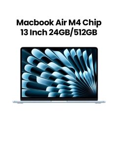 Apple MacBook Air 24GB RAM 512GB SSD 13 Inch, M4 Chip, 10-Core CPU And 10-Core GPU, Liquid Retina Display - Sky Blue - MC6V4AB/A