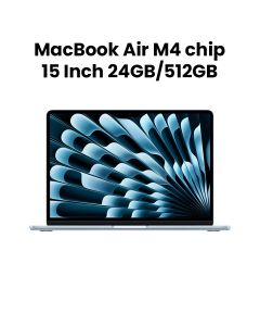 Apple MacBook Air 24GB RAM 512GB SSD 15 Inch, M4 Chip, 10-Core CPU And 10-Core GPU, Liquid Retina Display - Sky Blue - MC7D4AB/A