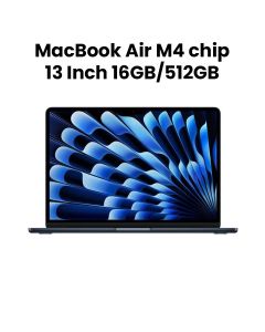 Apple MacBook Air 16GB RAM 512GB SSD 13 Inch, M4 Chip With 10-Core CPU and 10-Core GPU, Liquid Retina Display - Midnight - MW133AB/A