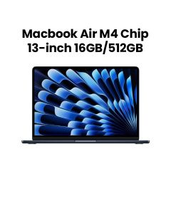 Apple MacBook Air 16GB RAM 512GB SSD 13 Inch, M4 Chip With 10-Core CPU and 10-Core GPU, Liquid Retina Display - Midnight - MW133ZS/A