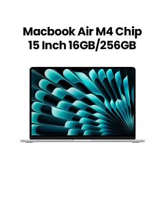 Apple MacBook Air 16GB RAM 256GB SSD 15 Inch, M4 Chip, 10-Core CPU, 10-Core GPU, Liquid Retina Display - Silver - MW1G3AB/A