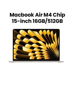 Apple MacBook Air 16GB RAM 512GB SSD 15 Inch, M4 Chip, 10-Core CPU And 10-Core GPU, Liquid Retina Display - Starlight - MW1K3ZS/A