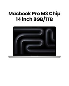 Apple MacBook Pro 8GB RAM 1TB SSD 14 Inch, M3 Chip, 8-Core CPU and 10-Core GPU, Liquid Retina XDR Display - Silver - MR7K3AB/A