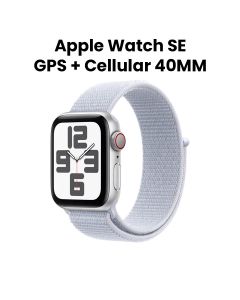 Apple Watch SE GPS + Cellular 40mm Silver Aluminium Case with Blue Cloud Sport Loop | MXGE3QA/A