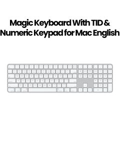 Apple Magic US English Keyboard With Touch ID, Numeric Keypad For Mac Computers With Apple Silicon, Lightweight And Slim Design - Silver - MK2C3LB/A