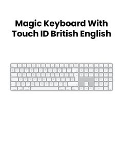 Apple Magic British English Keyboard With Touch ID, Numeric Keypad For Mac Computers With Apple Silicon, Lightweight And Sleek Design - Silver