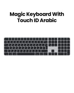 Apple Magic Arabic Keyboard With Touch ID, Numeric Keypad For Mac Models With Apple Silicon, Compact And Lightweight Design - Black