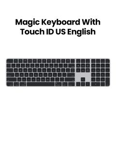 Apple Magic US English Keyboard With Touch ID, Numeric Keypad For Mac Models With Apple Silicon, Compact And Lightweight Design - Black