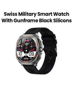 Swiss Military DOM7 Smart Watch with Gunframe Black Silicone |SM-WCH-DOM7-GUNF|2 Years Warranty