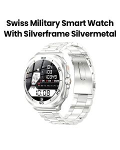 Swiss Military DOM7 Smart Watch with Silverframe Silver Metal Strap |SM-WCH-DOM7-SILF|2 Years Warranty