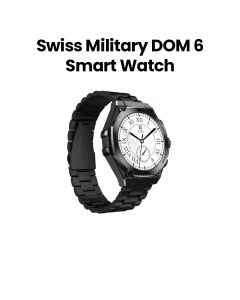 Swiss Military Smart Watch with Black Frame Gun Metal Strap | SM-WCH-DOM6-BLKF-GUNMS|2 Years Warranty