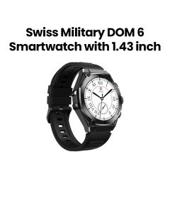 Swiss Military Smart Watch with Silver Frame Silver Metal Strap | SM-WCH-DOM6-SILF-SILMS|2 Years Warranty