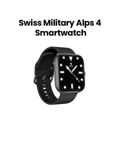 Swiss Military Smartwatch Black Frame with Black Silicon Strap | SM-WCH-ALPS4-BLKF-BLKSS|2 Years Warranty