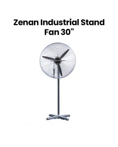 Zenan GG021 Industrial Stand Fan 30 Inch, 2M British Plug Cable, Mixed Metal Cross Base - Black - ZIF-30SF