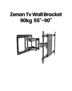 Zenan Wall Bracket 75-120 Inch, Stylish Black Finish, Low Profile Design - Black - ZTS-WMH9