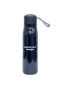 Double Walled Water Bottle with Tag Printed with Personalized Design