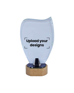 Customized Crystal Trophy Wooden Base  with Your Personalized Design - CS-232096A