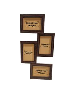 4x6 Photo Frame Printed with Your Personalized Design - Dark Walnut Collage