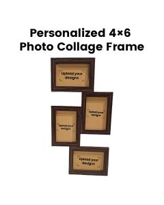 Jumbo Print Personalized 4×6 Photo Collage Frame, Dark Walnut