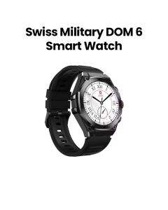 Swiss Military Smart Watch with Black Frame & Black Silicon Strap | SM-WCH-DOM6-BLKF-BLKSS|2 Years Warranty