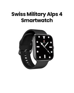 Swiss Military Smart Watch with Black Frame & Black Silicon Strap | SM-WCH-ALPS4-BLKF-BLKSS|2 Years Warranty