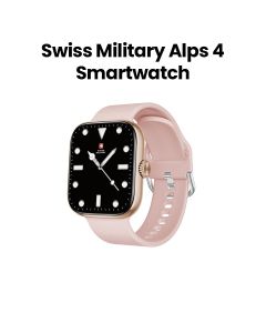 Swiss Military Smart Watch with Rosegold Frame & Pink Silicon Strap | SM-WCH-ALPS4-RGLDF-PNKSS|2 Years Warranty