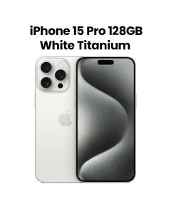 Apple iPhone 15 Pro 128GB Storage 6.1 Inch, Super Retina XDR Display, A17 Pro Chip, 48MP Main Camera, MagSafe Wireless Charging - White Titanium - MTUW3AA/A
