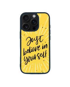 iPhone 16 Pro Max Black Case  Printed With Modern Motivation Quote Yellow Color