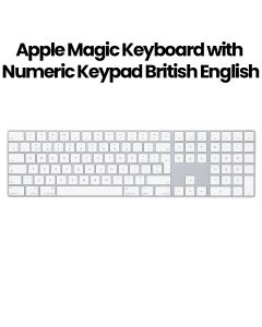 Apple Magic British English Keyboard With Numeric Keypad, Wireless Bluetooth Connectivity, Long Lasting Battery Life - Silver - MXCJ3B/A