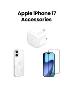 Belkin iPhone 17 Accessories Bundle MegSafe Clear Case + Glass Screen Protector + 30W USB-C Wall Charger | Transparen